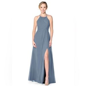 Azazie Ginger Allure Bridesmaids Dress in Blue Jay